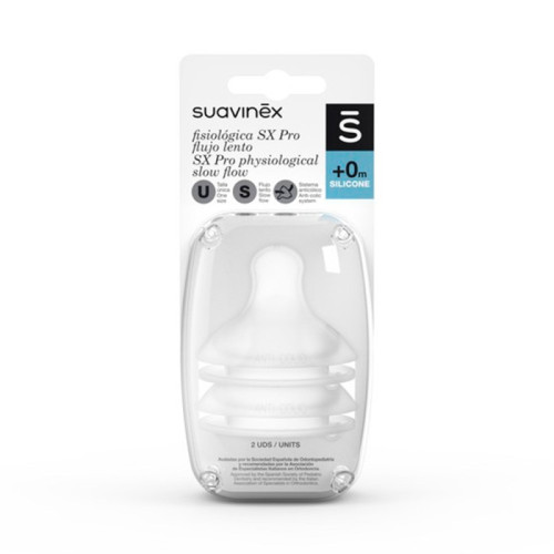 TETINA SILICONA FISIOLOGICA FLUJO S SUAVINEX 2 UNIDADES