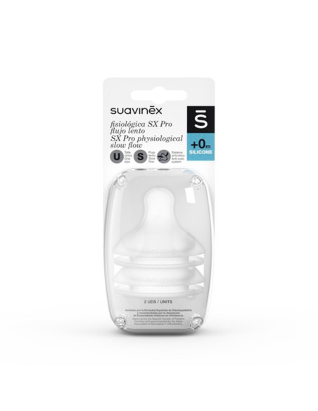 TETINA SILICONA FISIOLOGICA FLUJO S SUAVINEX 2 UNIDADES