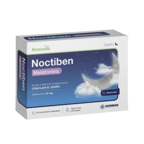 BENSANIA NOCTIBEN MELATONINA  30 COMPRIMIDOS MASTICABLES SABOR FRUTOS DEL BOSQUE