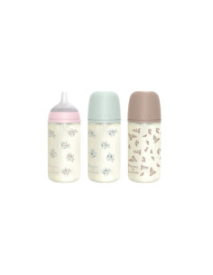 BIBERON VIDRIO TETINA FISIOLOGICA SILICONA SUAVINEX SX PRO SELECTION + 3 MESES 1 UNIDAD 240 ML F