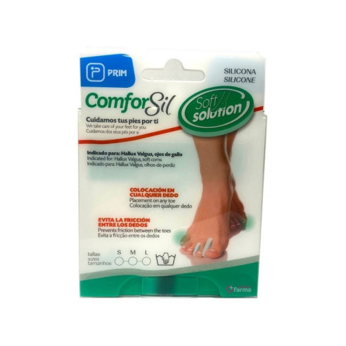 SEPARADORES DE DEDOS COMFORSIL EXTRAFINOS DE SILICONA 3 UNIDADES TALLA M CC206M