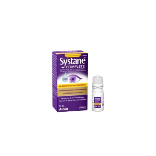 SYSTANE COMPLETE GOTAS OFTALMICAS LUBRICANTES SIN CONSERVANTES 1 FRASCO 10 ML