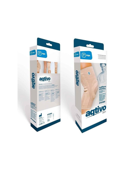 RODILLERA PRIM AQTIVO SKIN ELASTICA CON ALMOHADILLADO Y ESTABILIZADORES LATERALES 1 UNIDAD TALLA