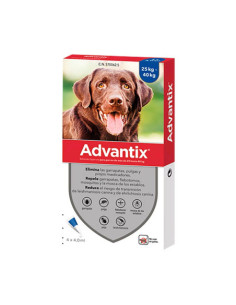 ADVANTIX 400/2000 MG SOLUCION SPOT-ON PARA PERROS DE 25-40 KG 4 PIPETAS CORTAS 4 ML