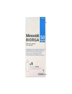 MINOXIDIL BIORGA 50 MG/ML SOLUCION CUTANEA 1 FRASCO 60 ML + 1 ACCIONADOR DE BOQUILLA Y 1 ACCIONA