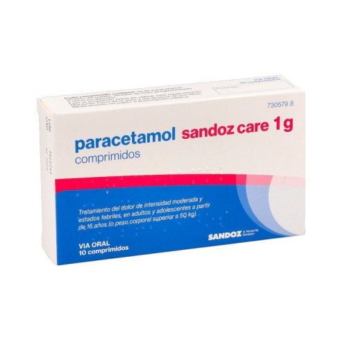 PARACETAMOL SANDOZ CARE EFG 1 G 10 COMPRIMIDOS