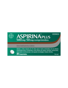 ASPIRINA PLUS 500 MG/50 MG 20 COMPRIMIDOS