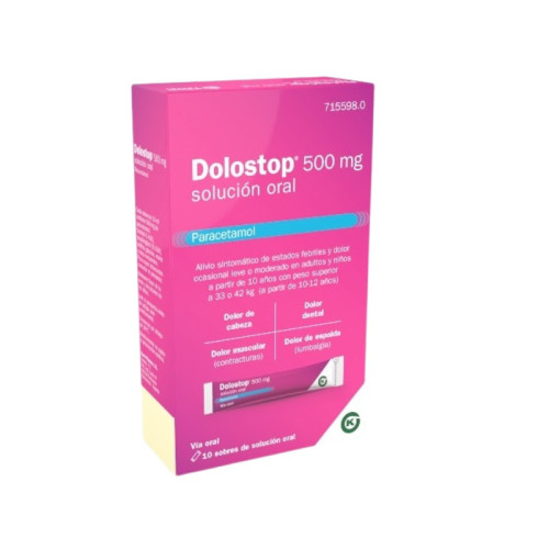 DOLOSTOP 500 MG 10 SOBRES SOLUCION ORAL 10 ML