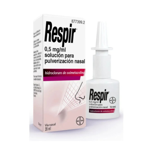 RESPIR 0,5 MG/ML SOLUCION PARA PULVERIZACION NASAL 1 FRASCO 20 ML + BOMBA PULVERIZADORA