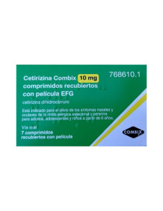 CETIRIZINA COMBIX EFG 10 MG 7 COMPRIMIDOS RECUBIERTOS