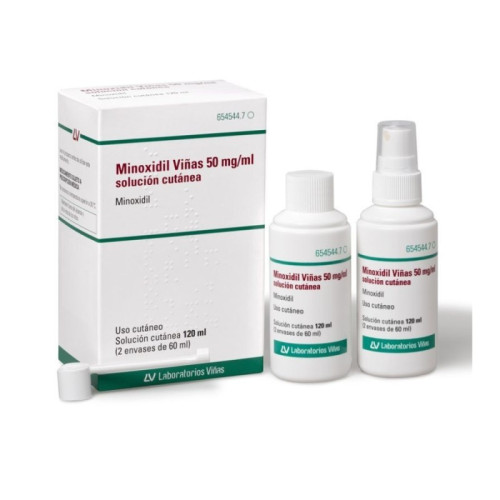 MINOXIDIL VIÑAS 50 MG/ML SOLUCION CUTANEA 2 FRASCOS 60 ML