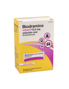 BIODRAMINA INFANTIL 12,5 MG 12 SOBRES MONODOSIS SOLUCION ORAL 2,5 ML