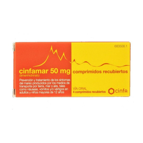 CINFAMAR 50 MG 4 COMPRIMIDOS RECUBIERTOS