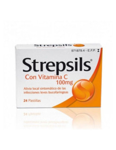 STREPSILS CON VITAMINA C 24 PASTILLAS PARA CHUPAR