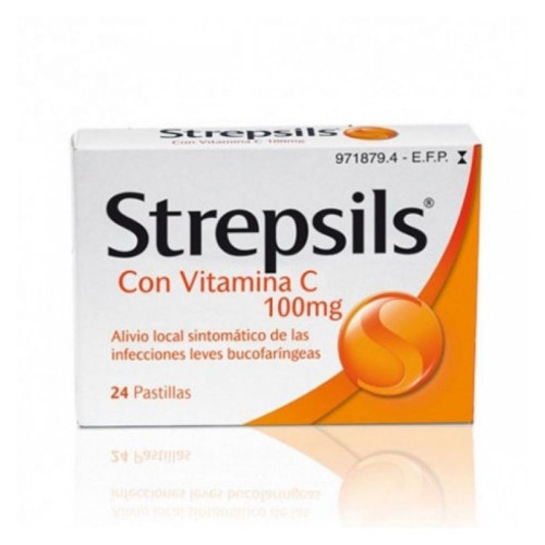 STREPSILS CON VITAMINA C 24 PASTILLAS PARA CHUPAR